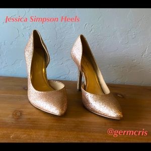 Jessica Simpson Gold Sparkly Stilletos